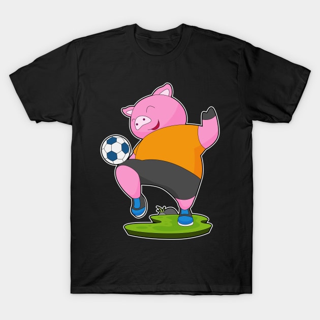 Pig Soccer player Soccer T-Shirt by Markus Schnabel